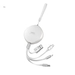 REMAX RC-185th 3 in 1 สายชาร์จข้อมูลแบบยืดหดได้ 2.1A USB เป็น 8 Pin + USB-C / Type-C + Micro USB ซีรีส์ Sury