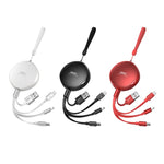 REMAX RC-185th 3 in 1 สายชาร์จข้อมูลแบบยืดหดได้ 2.1A USB เป็น 8 Pin + USB-C / Type-C + Micro USB ซีรีส์ Sury