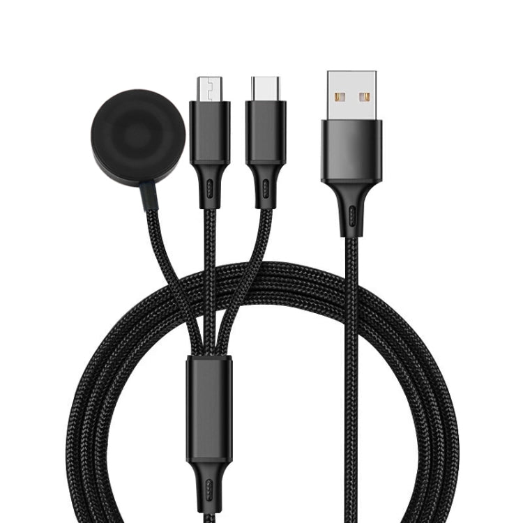 สำหรับ iPhone / Apple Watch สายชาร์จมัลติฟังก์ชัน 3 in 1 8 Pin + Type-C / USB-C + ฐานชาร์จแม่เหล็ก ความยาว: 1 ม., 3 in 1