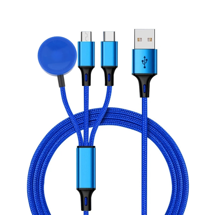 สำหรับ iPhone / Apple Watch สายชาร์จมัลติฟังก์ชัน 3 in 1 8 Pin + Type-C / USB-C + ฐานชาร์จแม่เหล็ก ความยาว: 1 ม., 3 in 1