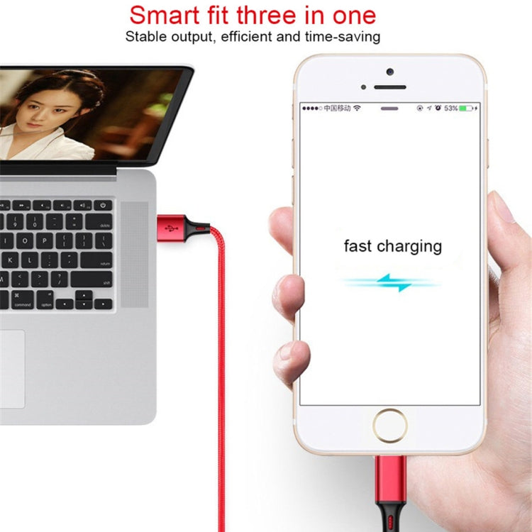 สำหรับ iPhone / Apple Watch สายชาร์จมัลติฟังก์ชัน 3 in 1 8 Pin + Type-C / USB-C + ฐานชาร์จแม่เหล็ก ความยาว: 1 ม., 3 in 1