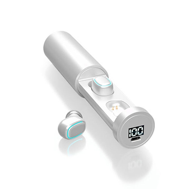 หูฟังบลูทูธ True Wireless C1 Bluetooth 5.0 TWS แบบสัมผัส พร้อมจอแสดงผลดิจิทัลทรงปล่องกลม พร้อมกล่องชาร์จ ทรงปล่องกลม