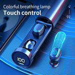 หูฟังบลูทูธ True Wireless C1 Bluetooth 5.0 TWS แบบสัมผัส พร้อมจอแสดงผลดิจิทัลทรงปล่องกลม พร้อมกล่องชาร์จ ทรงปล่องกลม