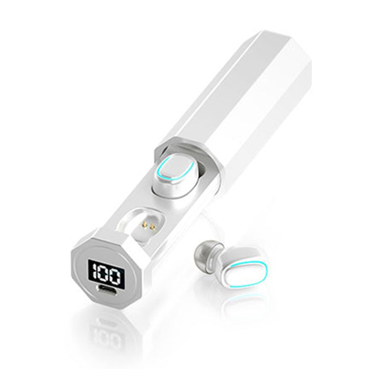 หูฟังบลูทูธ True Wireless C1 Bluetooth 5.0 TWS แบบสัมผัส พร้อมจอแสดงผลดิจิทัลหลายเหลี่ยม พร้อมกล่องชาร์จ ทรงหลายเหลี่ยม