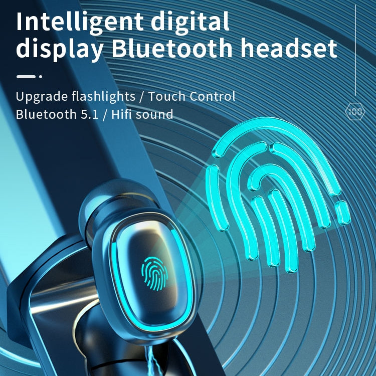 หูฟังบลูทูธ True Wireless C1 Bluetooth 5.0 TWS แบบสัมผัส พร้อมจอแสดงผลดิจิทัลหลายเหลี่ยม พร้อมกล่องชาร์จ ทรงหลายเหลี่ยม
