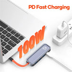 แท่นต่อพ่วงมัลติฟังก์ชัน ROCK RT16 5 in 1 Type-C / USB-C เป็น HDMI + USB 3.0 x 4 HUB แปลงและขยาย, รุ่น RT16