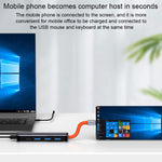 แท่นต่อพ่วงมัลติฟังก์ชัน ROCK RT16 5 in 1 Type-C / USB-C เป็น HDMI + USB 3.0 x 4 HUB แปลงและขยาย, รุ่น RT16