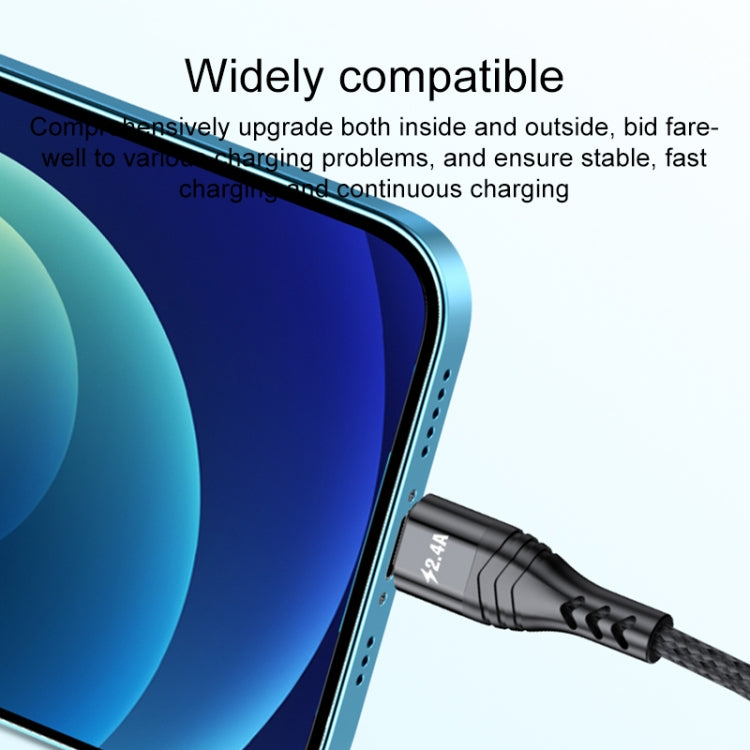 สายชาร์จข้อมูลชาร์จเร็ว 4 in 1 66W 6A USB เป็น 8 Pin + Micro USB + USB-C / Type-C คู่ ความยาวสาย: 1.2 ม., 66W