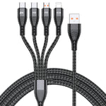 สายชาร์จข้อมูลชาร์จเร็ว 4 in 1 66W 6A USB เป็น 8 Pin + Micro USB + USB-C / Type-C คู่ ความยาวสาย: 2 ม., 66W
