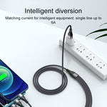 สายชาร์จข้อมูลชาร์จเร็ว 4 in 1 66W 6A USB เป็น 8 Pin + Micro USB + USB-C / Type-C คู่ ความยาวสาย: 2 ม., 66W