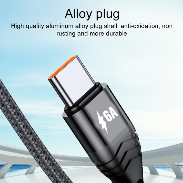 สายชาร์จข้อมูลชาร์จเร็ว 4 in 1 66W 6A USB เป็น 8 Pin + Micro USB + USB-C / Type-C คู่ ความยาวสาย: 2 ม., 66W