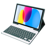สำหรับ iPad 11 2025 / รุ่นที่ 10 10.9 2022 A10B เคสแท็บเล็ตหนังคีย์บอร์ดบลูทูธบางพิเศษผิวสัมผัสหนังลูกแกะ พร้อมช่องใส่ปากกา, A10B