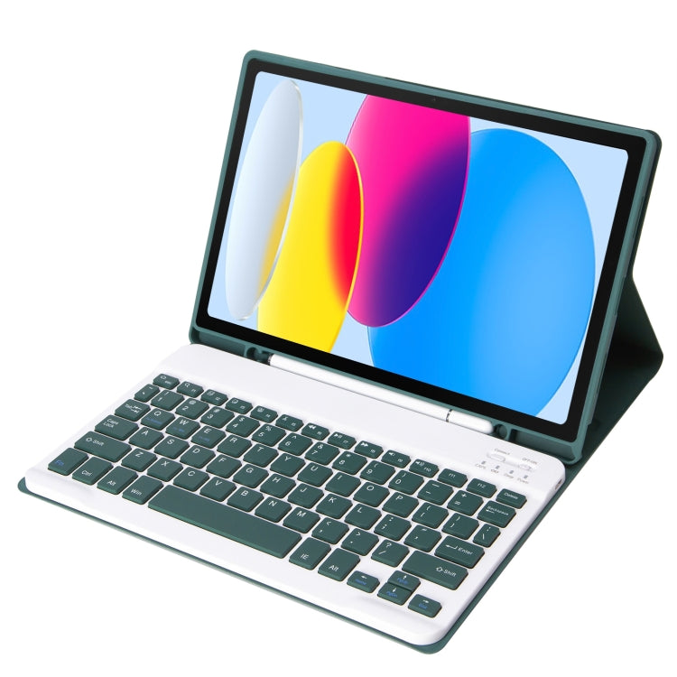 สำหรับ iPad 11 2025 / รุ่นที่ 10 10.9 2022 A10B เคสแท็บเล็ตหนังคีย์บอร์ดบลูทูธบางพิเศษผิวสัมผัสหนังลูกแกะ พร้อมช่องใส่ปากกา, A10B
