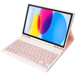 สำหรับ iPad 11 2025 / รุ่นที่ 10 10.9 2022 A10B เคสแท็บเล็ตหนังคีย์บอร์ดบลูทูธบางพิเศษผิวสัมผัสหนังลูกแกะ พร้อมช่องใส่ปากกา, A10B