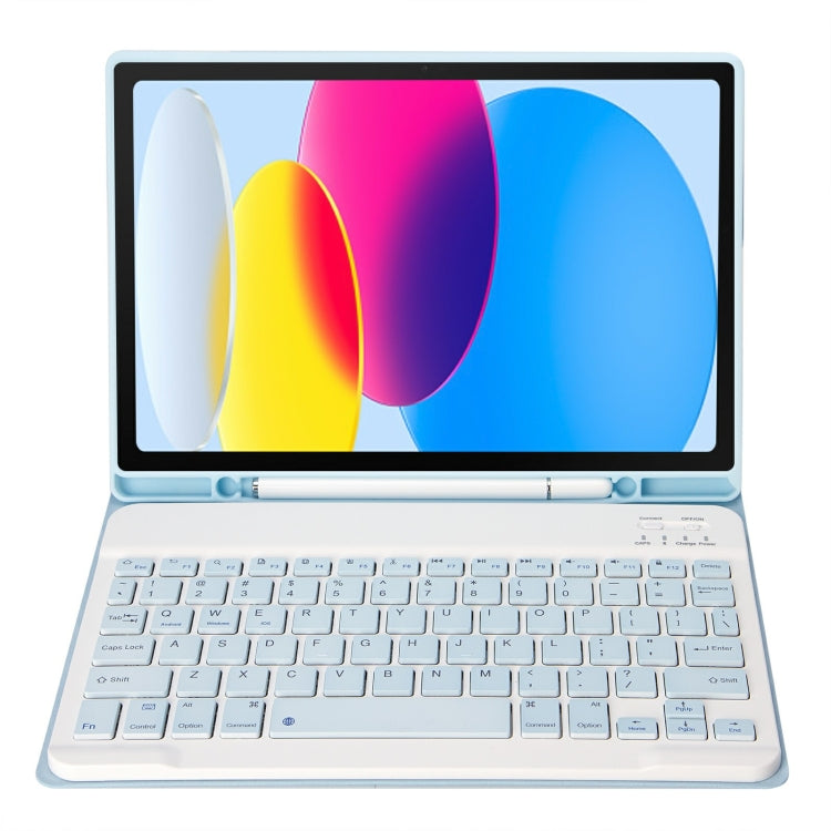 สำหรับ iPad 11 2025 / รุ่นที่ 10 10.9 2022 A10B เคสแท็บเล็ตหนังคีย์บอร์ดบลูทูธบางพิเศษผิวสัมผัสหนังลูกแกะ พร้อมช่องใส่ปากกา, A10B