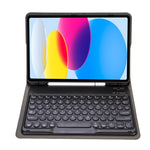 For iPad 11 2025 / 10th Gen 10.9 2022 YA10B Lambskin Texture Bluetooth Keyboard Leather Tablet Case with Pen Slot, YA10B