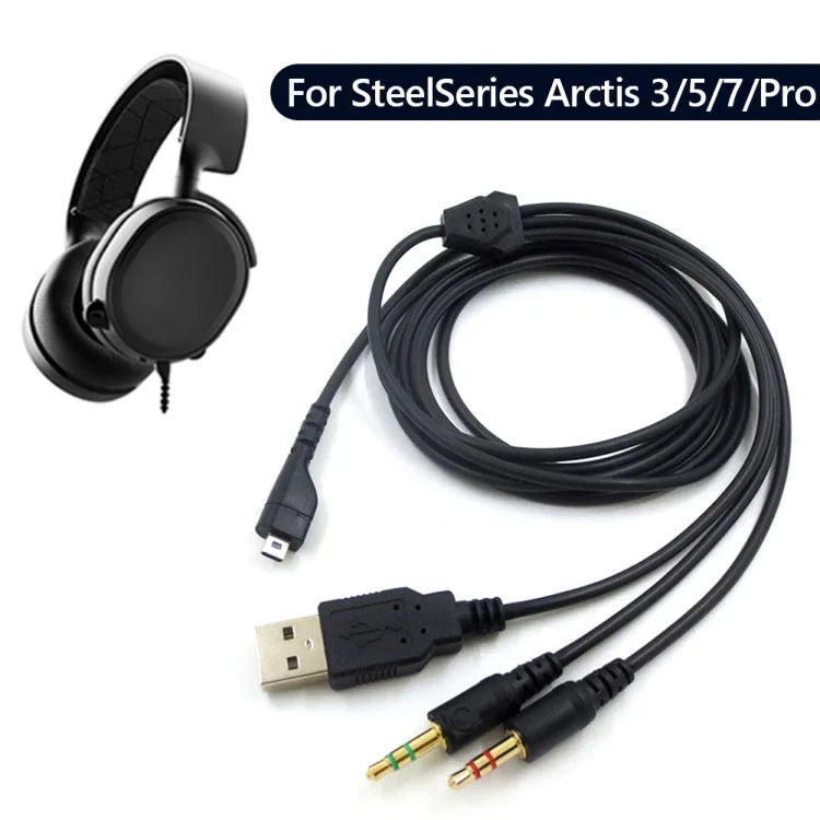 ZS0224 สายเสียงหูฟัง 3 ขา สำหรับ SteelSeries Arctis 3 / 5 / 7 / Pro, ZS0224