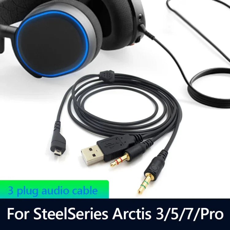 ZS0224 สายเสียงหูฟัง 3 ขา สำหรับ SteelSeries Arctis 3 / 5 / 7 / Pro, ZS0224