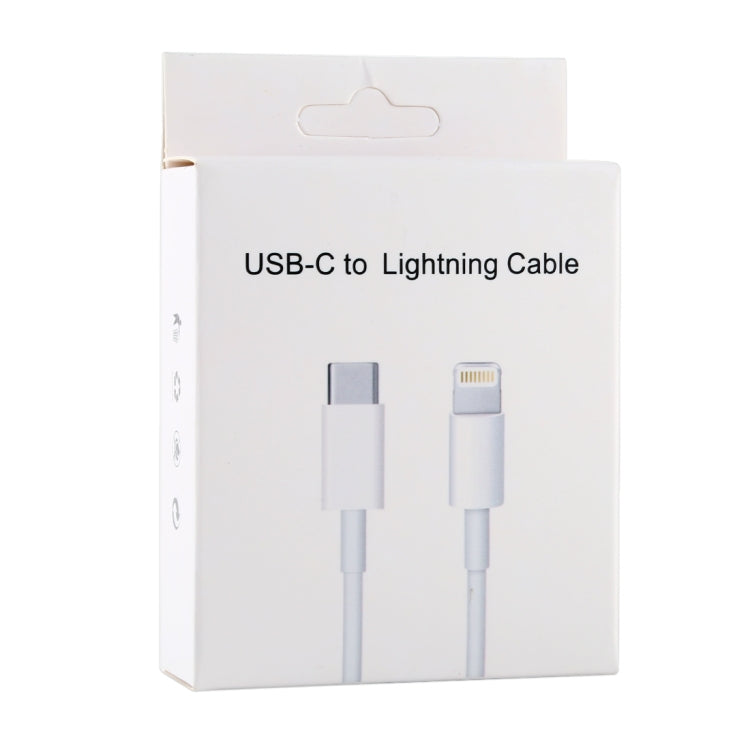 สายชาร์จเร็ว 20W 9V/2A USB-C / Type-C เป็น 8 Pin สำหรับ iPhone, iPad ความยาวสาย: 1 ม., 20W 9V/2A