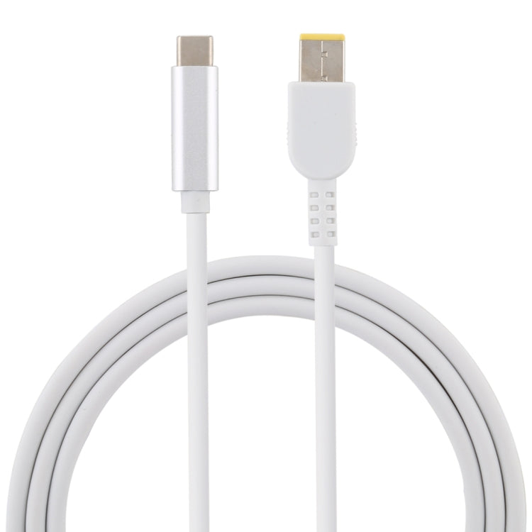 สายชาร์จพาวเวอร์แล็ปท็อป USB-C / Type-C เป็นหัวสี่เหลี่ยมใหญ่สำหรับ Lenovo ความยาวสายประมาณ 1.5 เมตร Type-C เป็นหัวสี่เหลี่ยมใหญ่