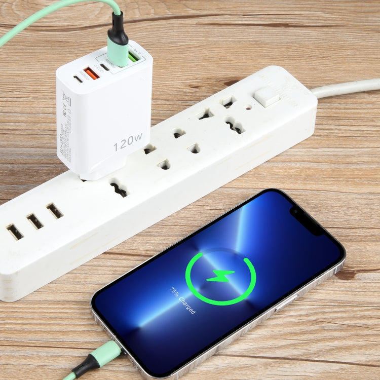 ที่ชาร์จพอร์ตคู่ PD Type-C 120W + USB 3 ช่อง, ปลั๊ก EU, ปลั๊ก EU