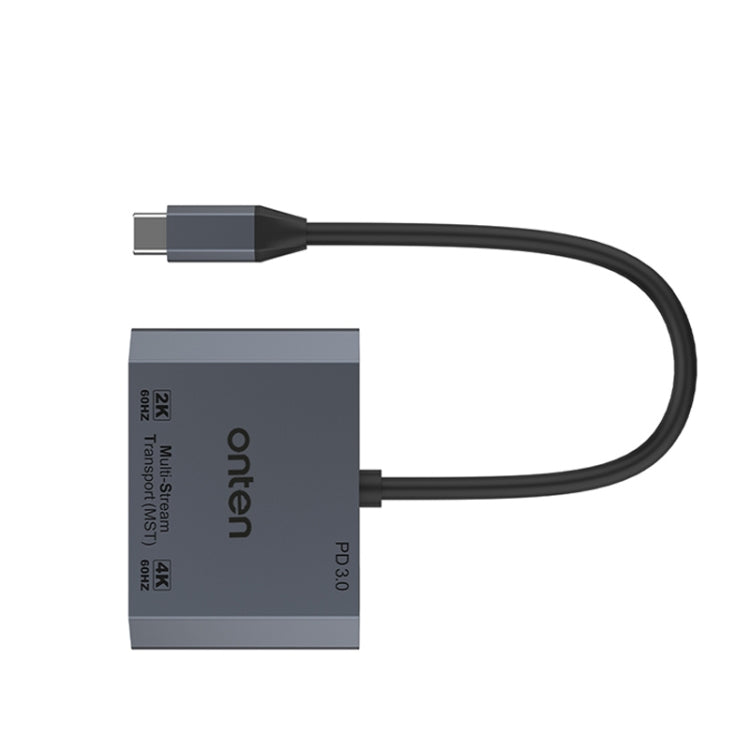 Onten M205 ตัวแปลงวิดีโอ 3 in 1 Type-C เป็น HDMI+VGA+PD ชาร์จเร็ว รุ่น M205