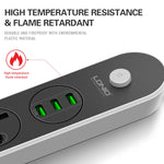 ปลั๊กไฟ LDNIO SC3301 3 พอร์ต USB สำหรับเดินทางและสำนักงาน, ความยาวสาย 1.6 ม., ปลั๊ก US, รหัส SAS8610AUS, SAS8610BUS, SAS8610EU, SAS8610UK
