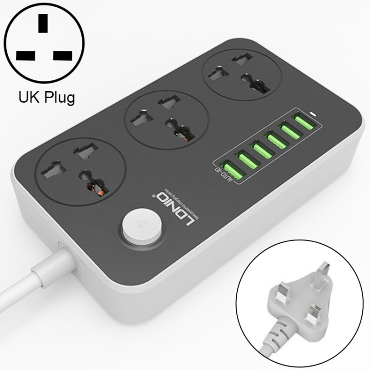 LDNIO SC3604 ปลั๊กไฟอเนกประสงค์สำหรับเดินทาง ที่บ้าน และสำนักงาน 6 พอร์ต USB, ความยาวสาย: 2 เมตร, ปลั๊กแบบ US, รุ่น SAS8611AUK, SAS8611AUS, SAS8611BUK, SAS8611BUS, SAS8611EU