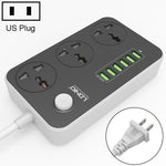 LDNIO SC3604 ปลั๊กไฟอเนกประสงค์สำหรับเดินทาง ที่บ้าน และสำนักงาน 6 พอร์ต USB, ความยาวสาย: 2 เมตร, ปลั๊กแบบ US, รุ่น SAS8611AUK, SAS8611AUS, SAS8611BUK, SAS8611BUS, SAS8611EU