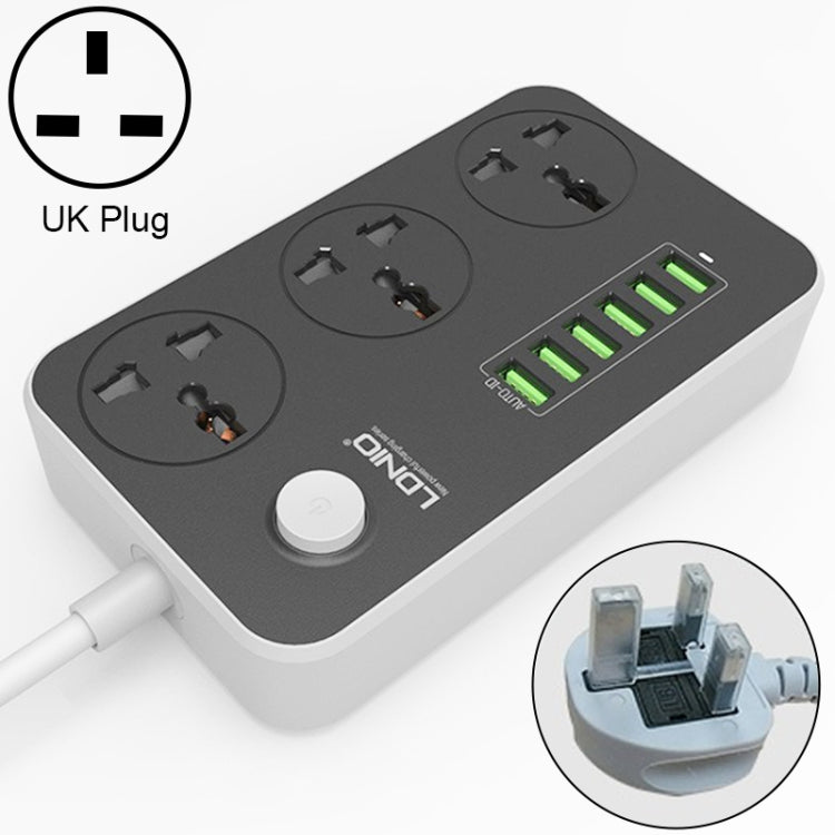 LDNIO SC3604 ปลั๊กไฟอเนกประสงค์สำหรับเดินทาง ที่บ้าน และสำนักงาน 6 พอร์ต USB, ความยาวสาย: 2 เมตร, ปลั๊กแบบ US, รุ่น SAS8611AUK, SAS8611AUS, SAS8611BUK, SAS8611BUS, SAS8611EU