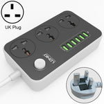 LDNIO SC3604 ปลั๊กไฟอเนกประสงค์สำหรับเดินทาง ที่บ้าน และสำนักงาน 6 พอร์ต USB, ความยาวสาย: 2 เมตร, ปลั๊กแบบ US, รุ่น SAS8611AUK, SAS8611AUS, SAS8611BUK, SAS8611BUS, SAS8611EU