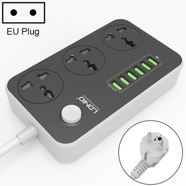 LDNIO SC3604 ปลั๊กไฟอเนกประสงค์สำหรับเดินทาง ที่บ้าน และสำนักงาน 6 พอร์ต USB, ความยาวสาย: 2 เมตร, ปลั๊กแบบ US, รุ่น SAS8611AUK, SAS8611AUS, SAS8611BUK, SAS8611BUS, SAS8611EU
