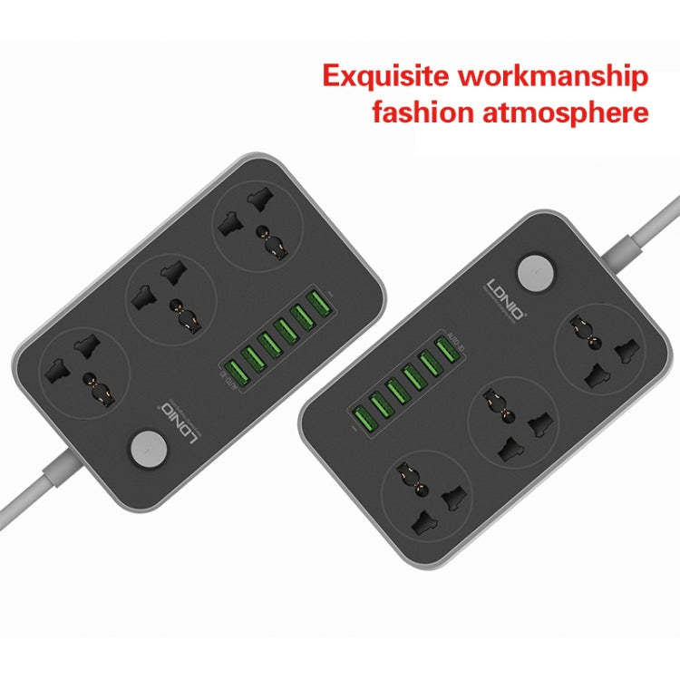 LDNIO SC3604 ปลั๊กไฟอเนกประสงค์สำหรับเดินทาง ที่บ้าน และสำนักงาน 6 พอร์ต USB, ความยาวสาย: 2 เมตร, ปลั๊กแบบ US, รุ่น SAS8611AUK, SAS8611AUS, SAS8611BUK, SAS8611BUS, SAS8611EU