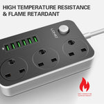 LDNIO SC3604 ปลั๊กไฟอเนกประสงค์สำหรับเดินทาง ที่บ้าน และสำนักงาน 6 พอร์ต USB, ความยาวสาย: 2 เมตร, ปลั๊กแบบ US, รุ่น SAS8611AUK, SAS8611AUS, SAS8611BUK, SAS8611BUS, SAS8611EU