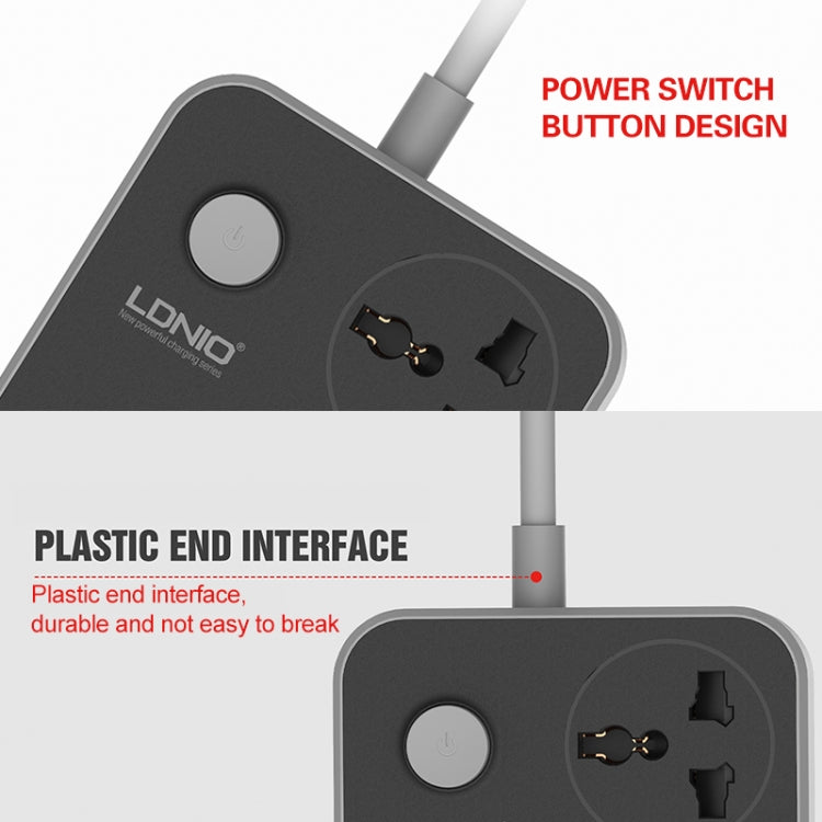 LDNIO SC3604 ปลั๊กไฟอเนกประสงค์สำหรับเดินทาง ที่บ้าน และสำนักงาน 6 พอร์ต USB, ความยาวสาย: 2 เมตร, ปลั๊กแบบ US, รุ่น SAS8611AUK, SAS8611AUS, SAS8611BUK, SAS8611BUS, SAS8611EU
