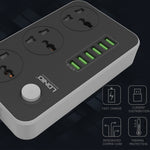 LDNIO SC3604 ปลั๊กไฟอเนกประสงค์สำหรับเดินทาง ที่บ้าน และสำนักงาน 6 พอร์ต USB, ความยาวสาย: 2 เมตร, ปลั๊กแบบ US, รุ่น SAS8611AUK, SAS8611AUS, SAS8611BUK, SAS8611BUS, SAS8611EU