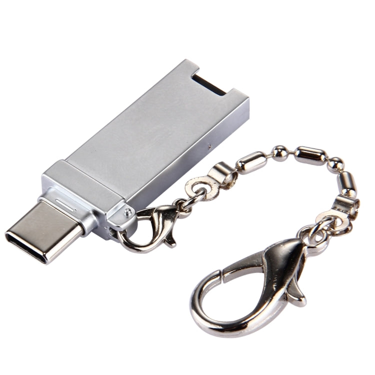 อะแดปเตอร์เชื่อมต่อพอร์ต USB 2.0 ตัวเมียเป็น USB-C / Type-C ตัวผู้ อะลูมิเนียมอัลลอยด์ขนาดเล็ก พร้อมสายโซ่