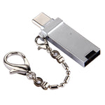 อะแดปเตอร์เชื่อมต่อพอร์ต USB 2.0 ตัวเมียเป็น USB-C / Type-C ตัวผู้ อะลูมิเนียมอัลลอยด์ขนาดเล็ก พร้อมสายโซ่