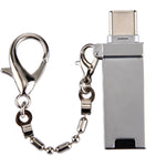 อะแดปเตอร์เชื่อมต่อพอร์ต USB 2.0 ตัวเมียเป็น USB-C / Type-C ตัวผู้ อะลูมิเนียมอัลลอยด์ขนาดเล็ก พร้อมสายโซ่
