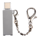 อะแดปเตอร์เชื่อมต่อพอร์ต USB 2.0 ตัวเมียเป็น USB-C / Type-C ตัวผู้ อะลูมิเนียมอัลลอยด์ขนาดเล็ก พร้อมสายโซ่