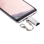 อะแดปเตอร์เชื่อมต่อพอร์ต USB 2.0 ตัวเมียเป็น USB-C / Type-C ตัวผู้ อะลูมิเนียมอัลลอยด์ขนาดเล็ก พร้อมสายโซ่