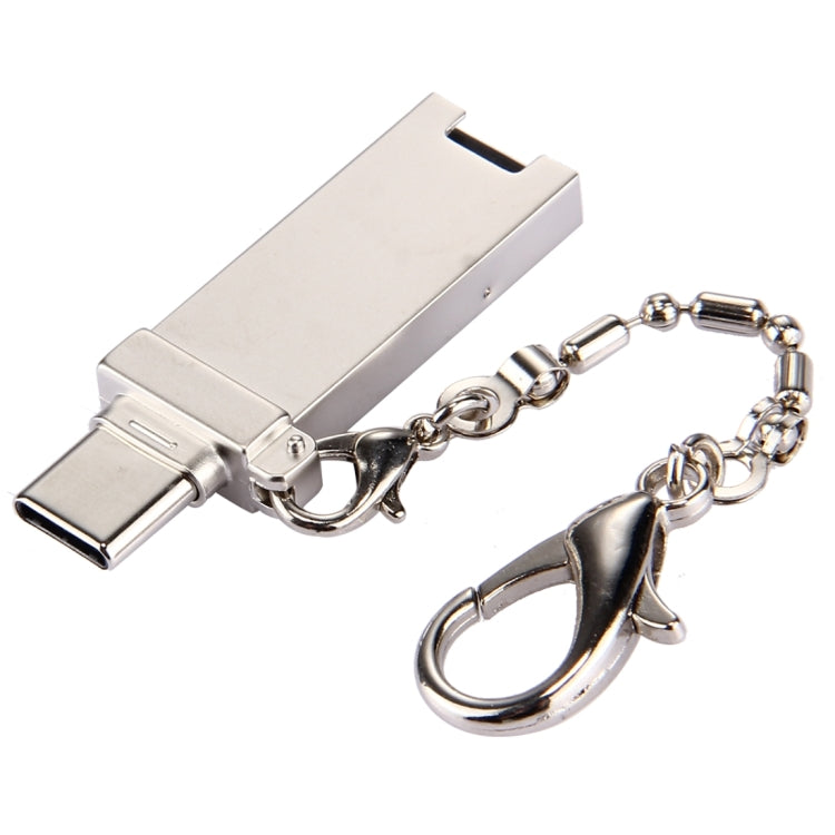 อะแดปเตอร์เชื่อมต่อพอร์ต USB 2.0 ตัวเมียเป็น USB-C / Type-C ตัวผู้ อะลูมิเนียมอัลลอยด์ขนาดเล็ก พร้อมสายโซ่