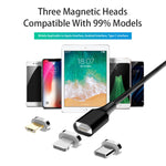 M11 5A สายข้อมูลแม่เหล็กถักไนลอน USB เป็น USB-C / Type-C ความยาวสาย: 2m, USB-C / Type-C