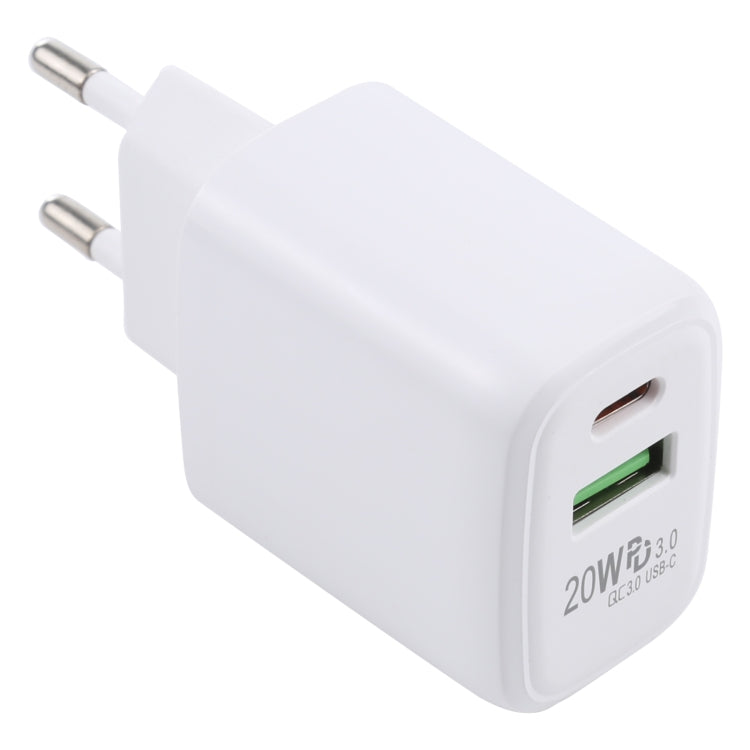 ชาร์จเดินทาง LZ-215A+C 20W QC 3.0 USB + PD 3.0 USB-C / Type-C ปลั๊กยุโรป