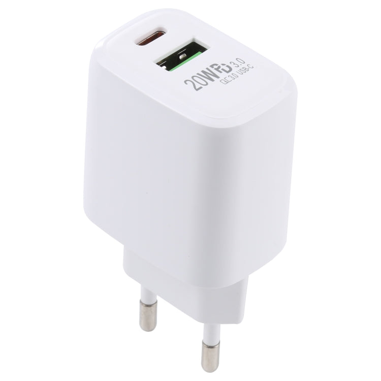ชาร์จเดินทาง LZ-215A+C 20W QC 3.0 USB + PD 3.0 USB-C / Type-C ปลั๊กยุโรป