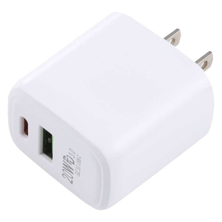 ชาร์จเดินทาง LZ-215A+C 20W QC 3.0 USB + PD 3.0 USB-C / Type-C ปลั๊กสหรัฐอเมริกา
