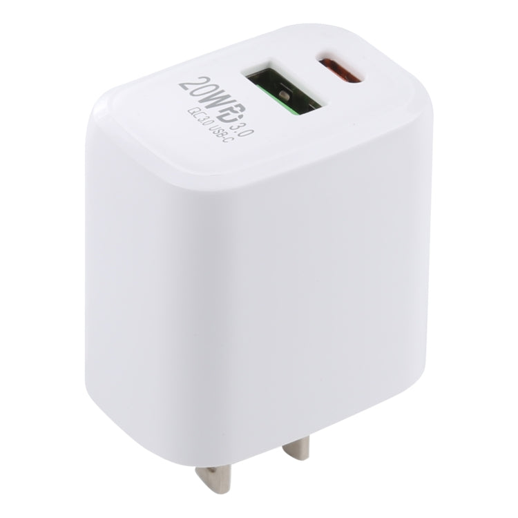 ชาร์จเดินทาง LZ-215A+C 20W QC 3.0 USB + PD 3.0 USB-C / Type-C ปลั๊กสหรัฐอเมริกา