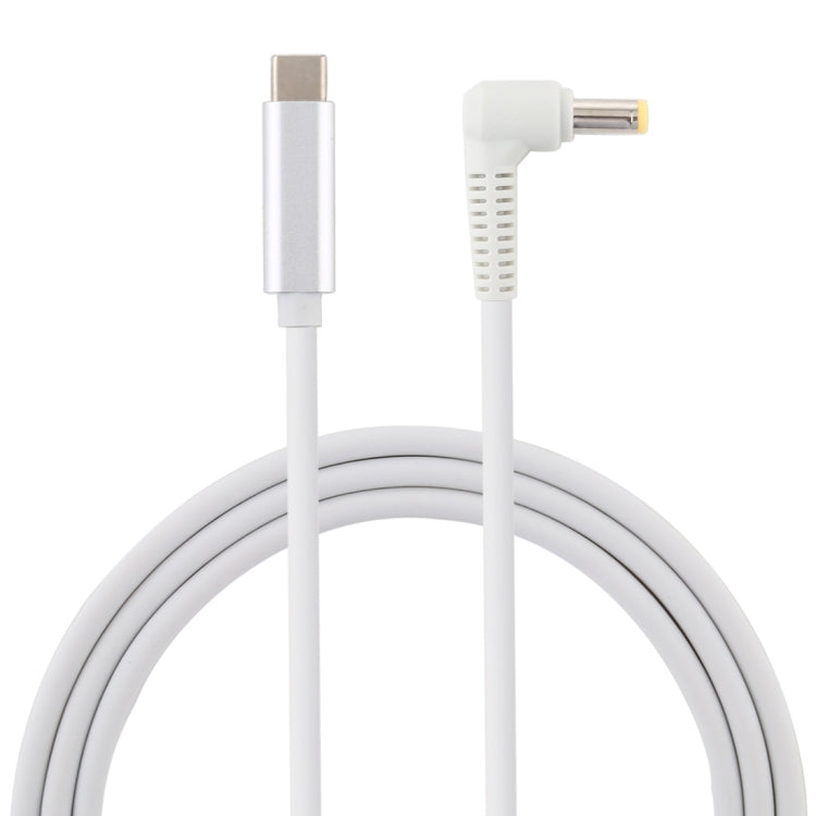 สายชาร์จพาวเวอร์แล็ปท็อป USB-C / Type-C เป็น 5.5 x 2.5 มม. ความยาวสายประมาณ 1.5 เมตร Type-C เป็น 5.5 x 2.5 มม. (หัวข้อศอก)