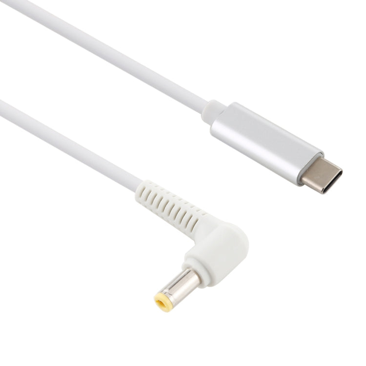 สายชาร์จพาวเวอร์แล็ปท็อป USB-C / Type-C เป็น 5.5 x 2.5 มม. ความยาวสายประมาณ 1.5 เมตร Type-C เป็น 5.5 x 2.5 มม. (หัวข้อศอก)