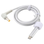 สายชาร์จพาวเวอร์แล็ปท็อป USB-C / Type-C เป็น 5.5 x 2.5 มม. ความยาวสายประมาณ 1.5 เมตร Type-C เป็น 5.5 x 2.5 มม. (หัวข้อศอก)